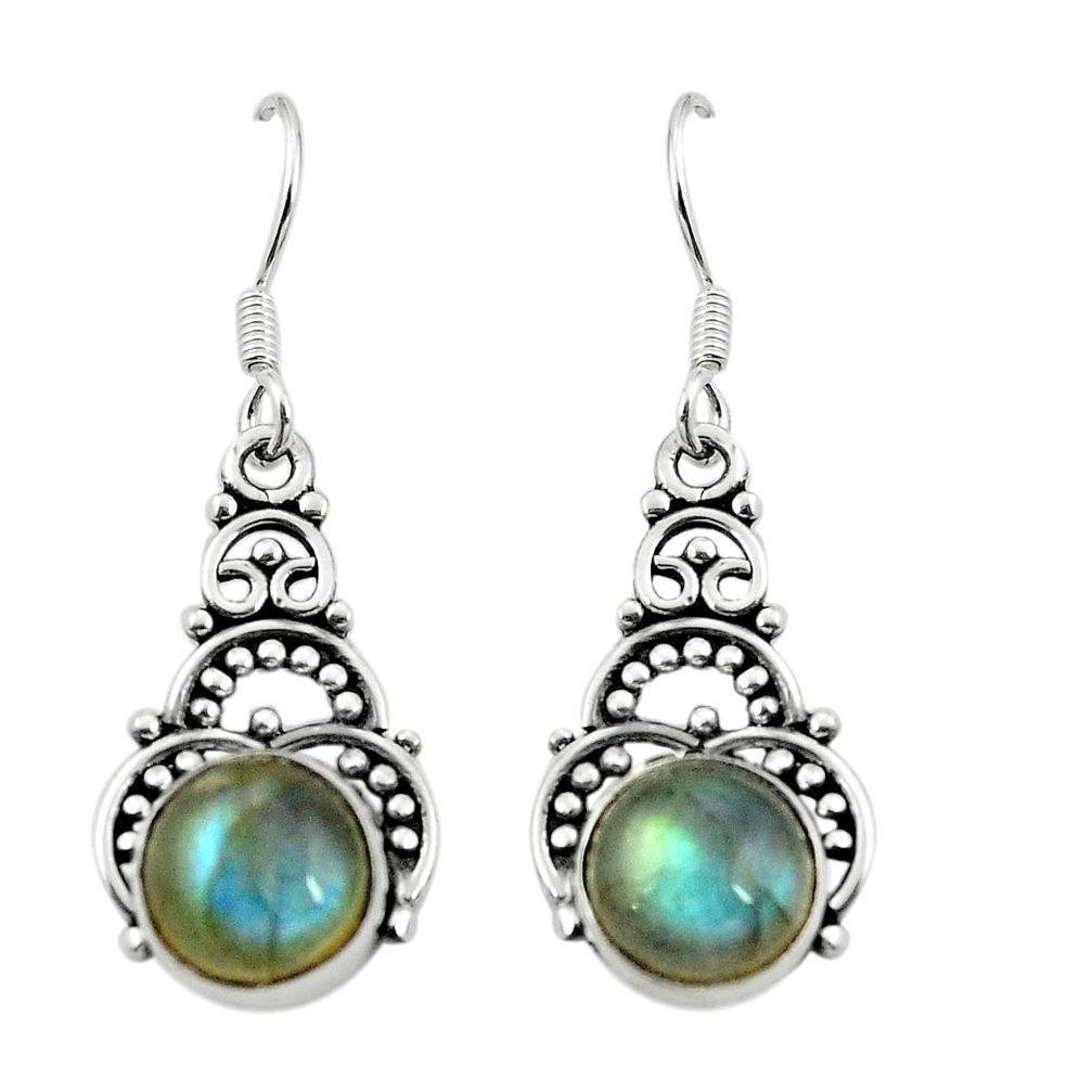 Natural blue labradorite 925 sterling silver dangle earrings m37254