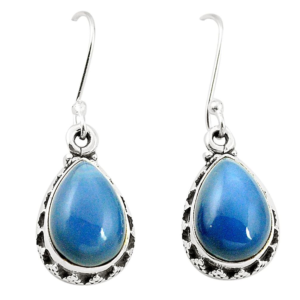 Natural blue owyhee opal 925 sterling silver dangle earrings jewelry m37548