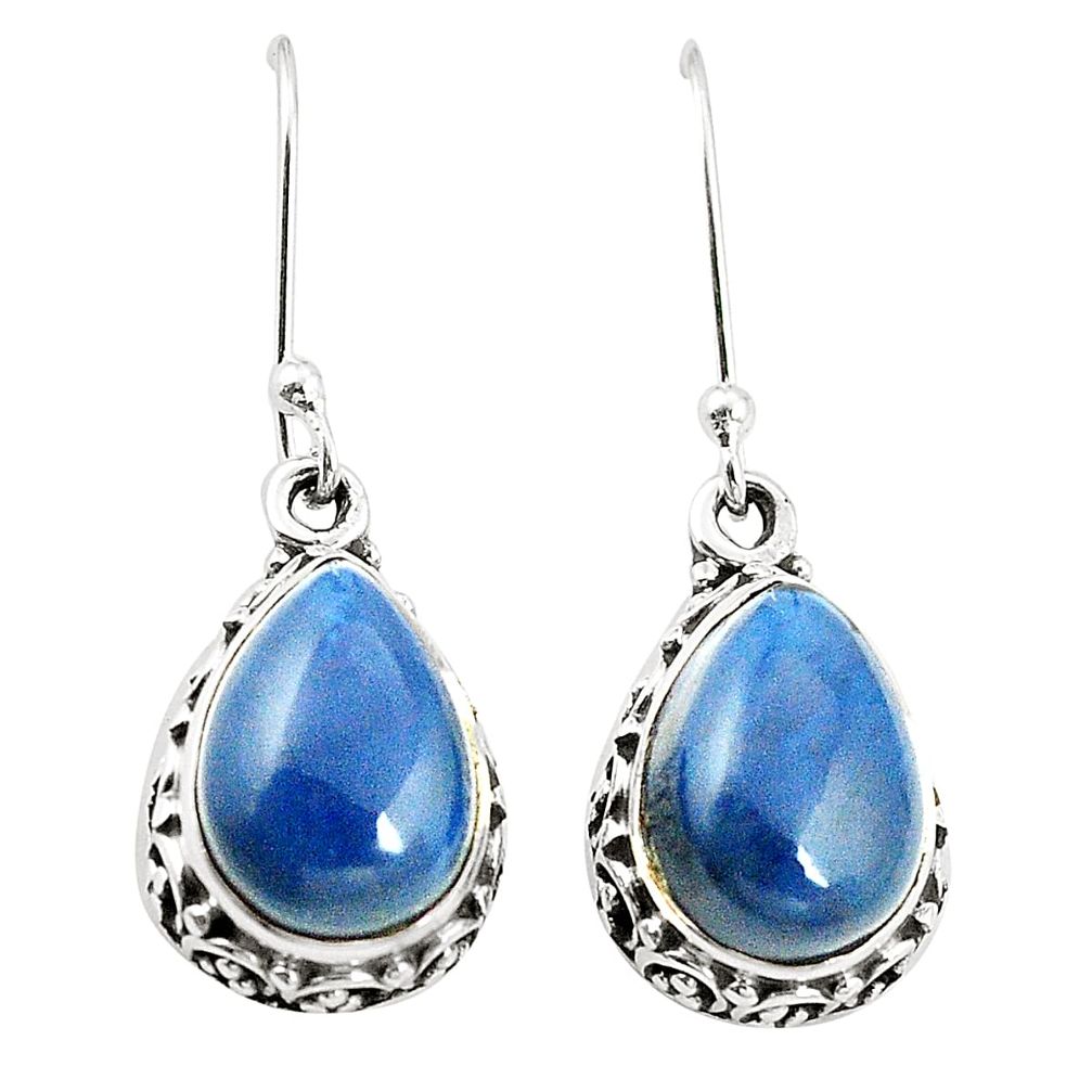 Natural blue owyhee opal 925 sterling silver dangle earrings jewelry m37549