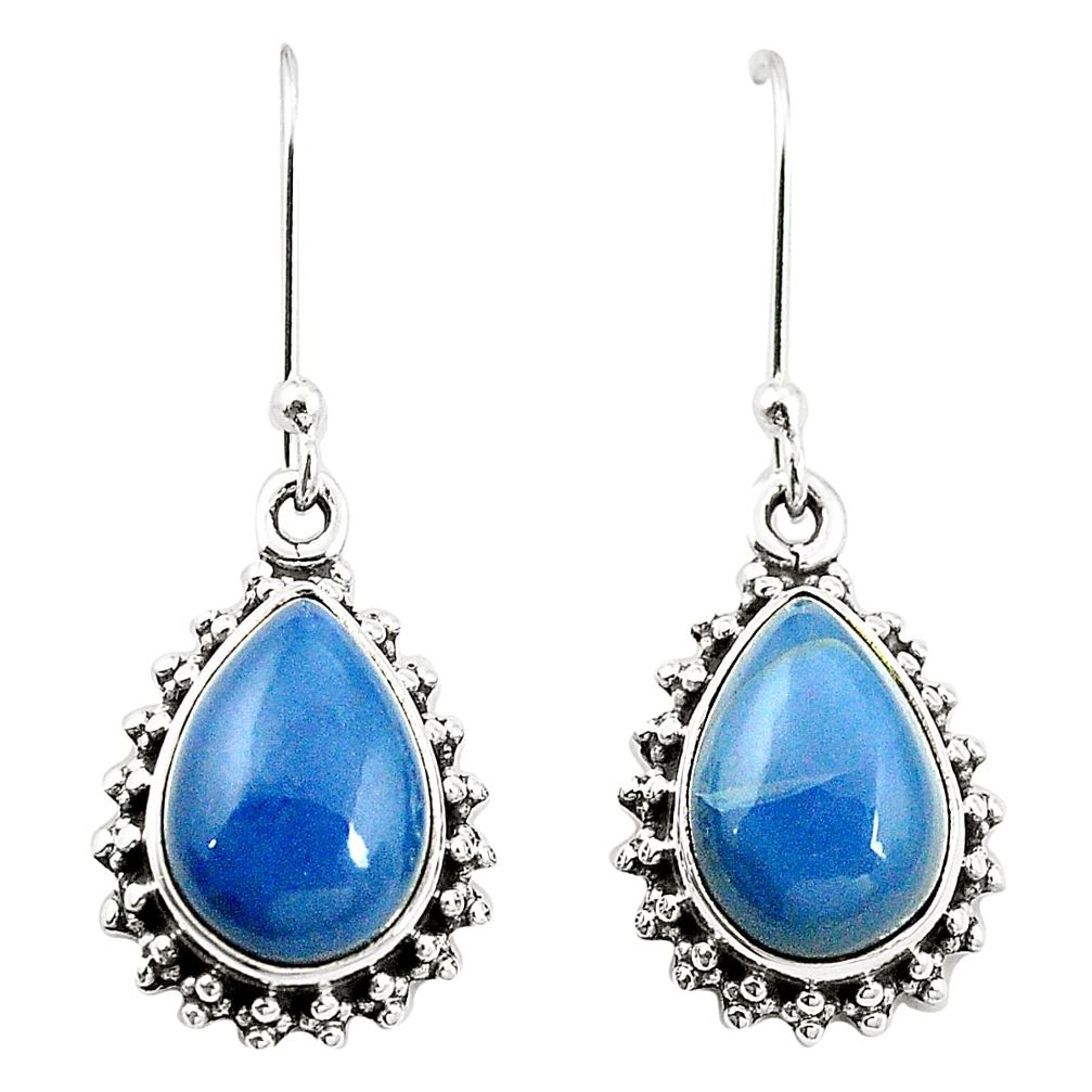 Natural blue owyhee opal 925 sterling silver dangle earrings jewelry m37553