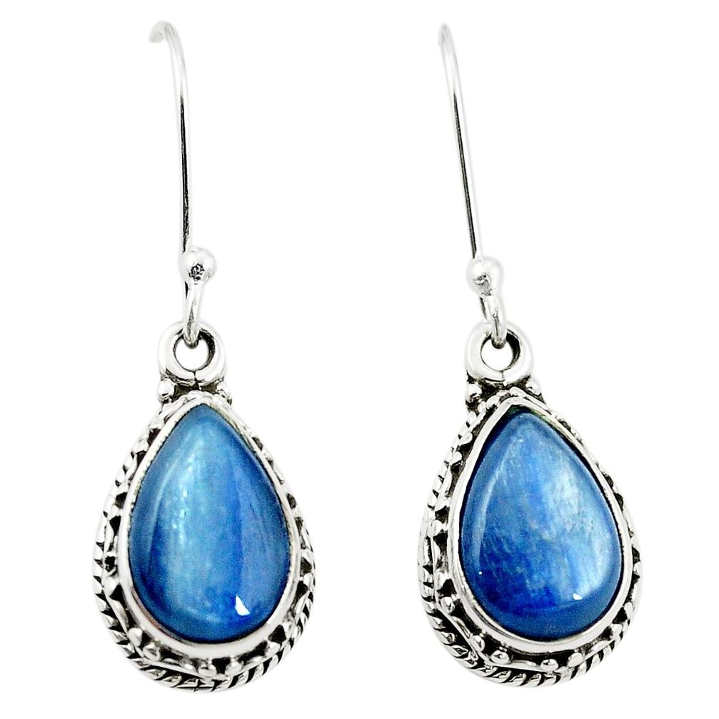 Natural blue kyanite 925 sterling silver dangle earrings jewelry m37568