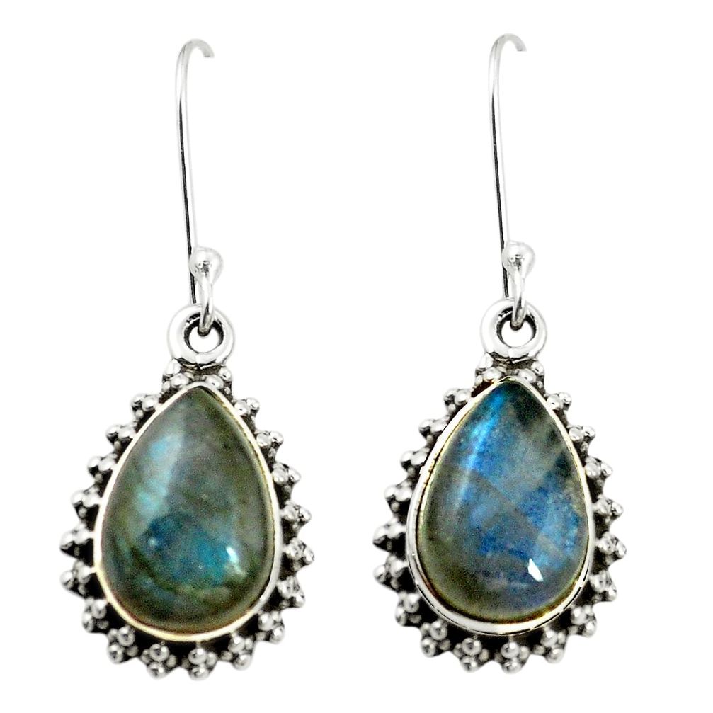 Natural blue labradorite 925 sterling silver earrings jewelry m37609