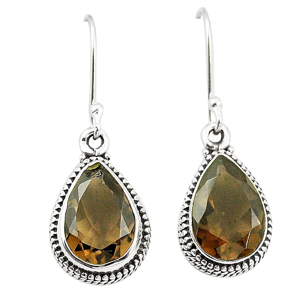 925 sterling silver brown smoky topaz dangle earrings jewelry m37671