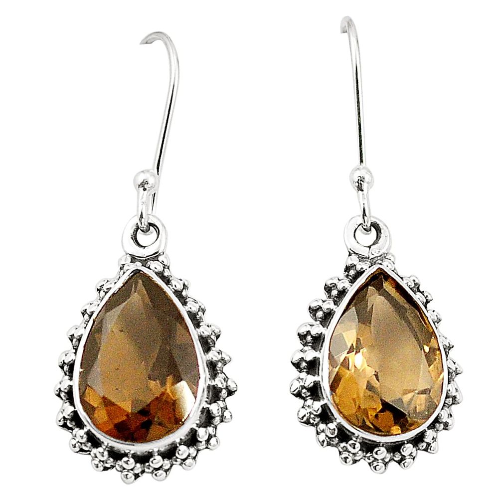 925 sterling silver brown smoky topaz dangle earrings jewelry m37678