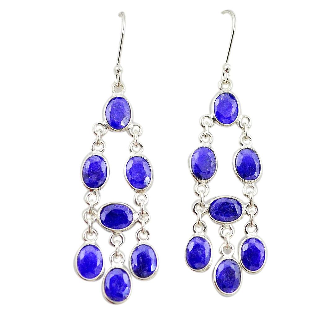 925 sterling silver natural blue sapphire dangle earrings jewelry m38055