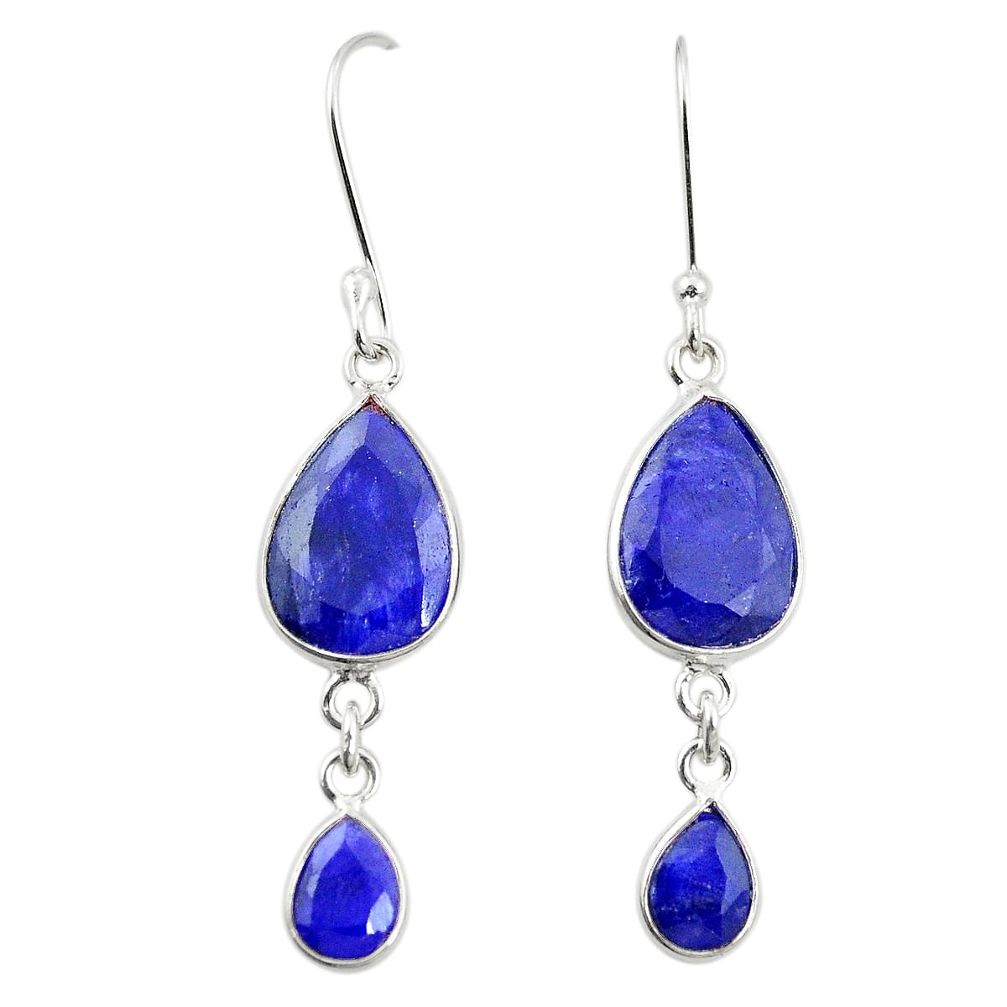 925 sterling silver natural blue sapphire dangle earrings jewelry m38096