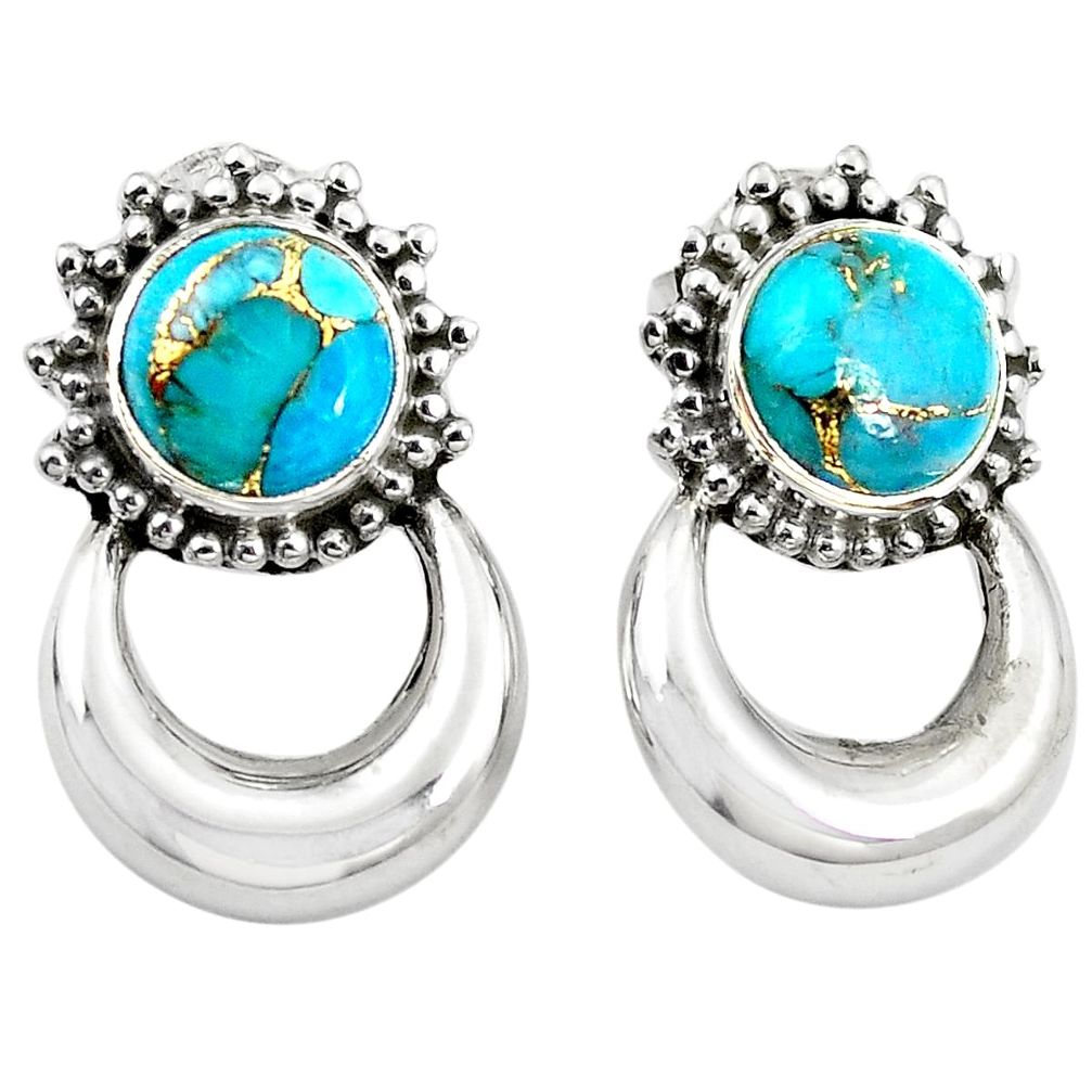 925 sterling silver blue copper turquoise dangle earrings jewelry m38218