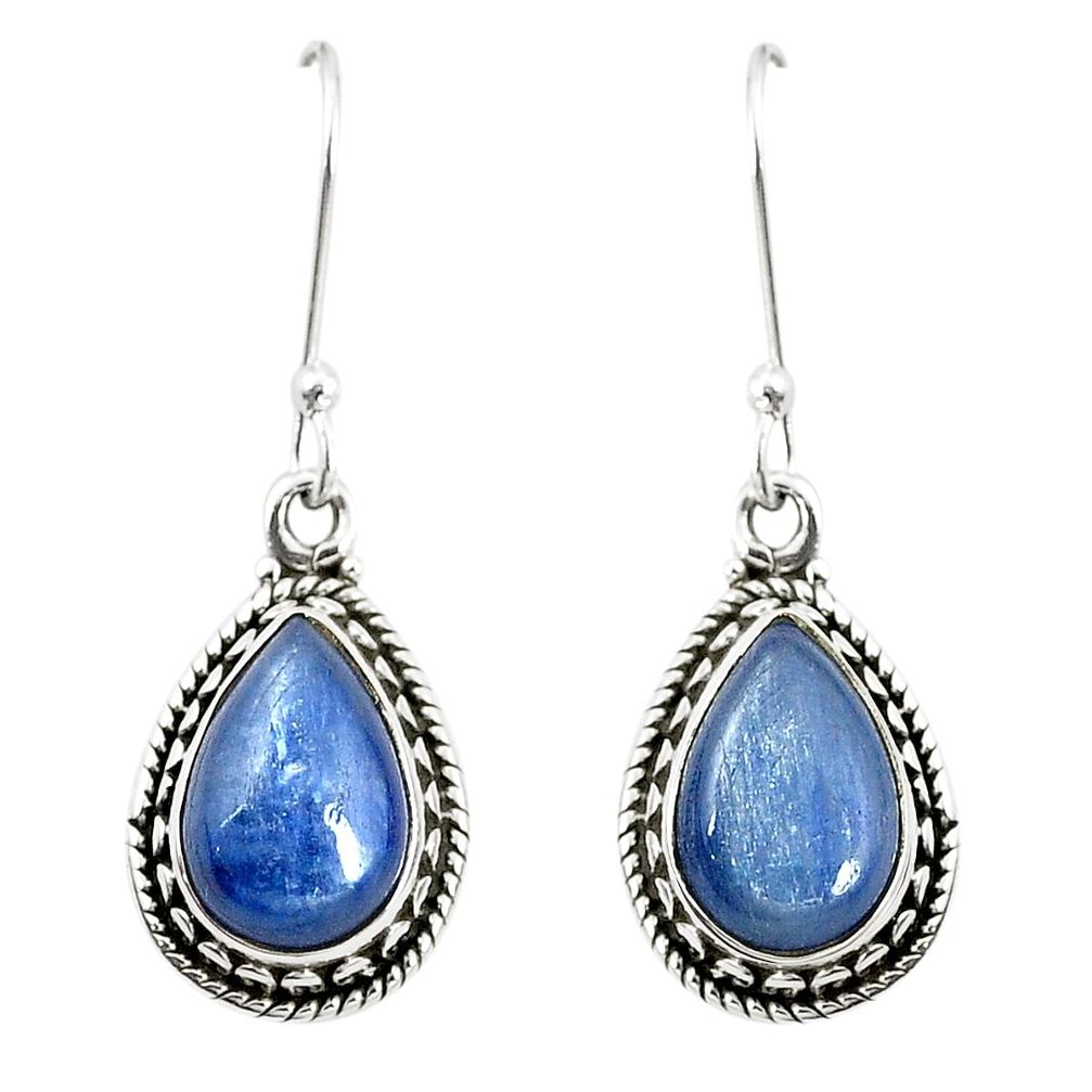 Natural blue kyanite 925 sterling silver dangle earrings jewelry m39418
