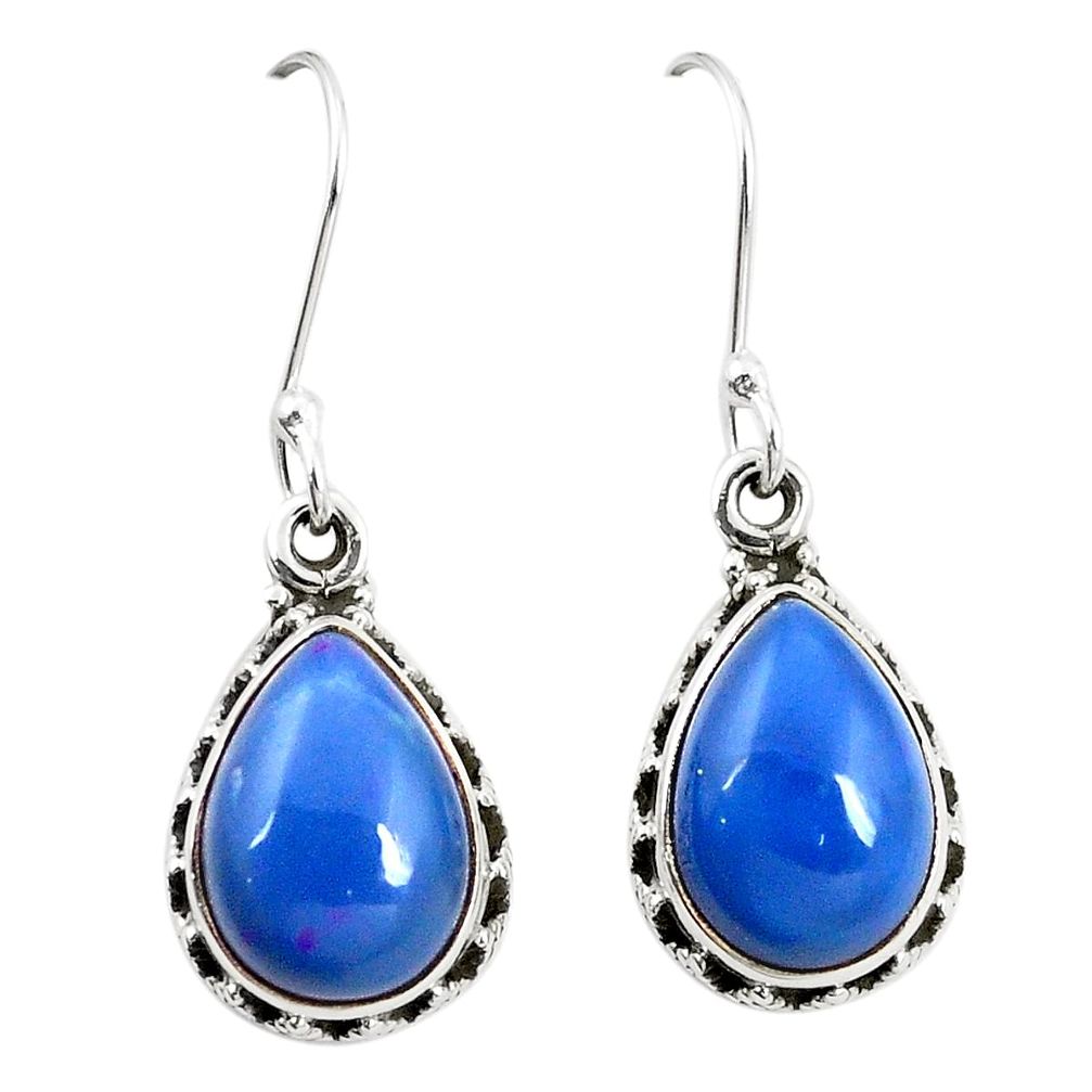 Natural blue owyhee opal 925 sterling silver dangle earrings jewelry m39447