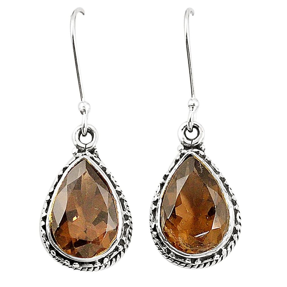 925 sterling silver brown smoky topaz dangle earrings jewelry m39477