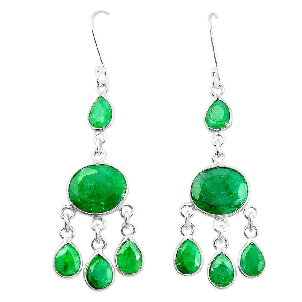 925 sterling silver natural green emerald dangle earrings jewelry m40018