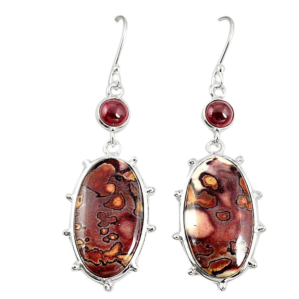 925 silver natural brown coffee bean jasper dangle earrings jewelry m41336