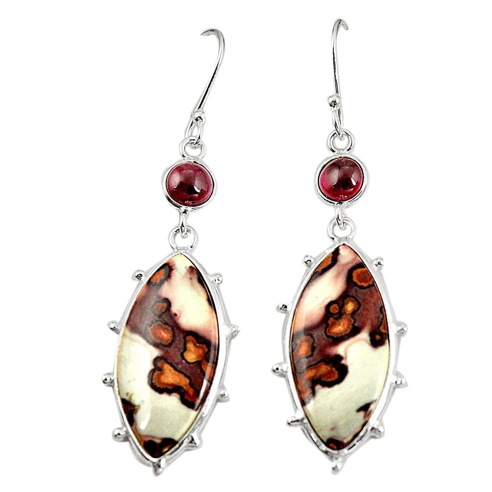 925 silver natural brown coffee bean jasper dangle earrings jewelry m41340