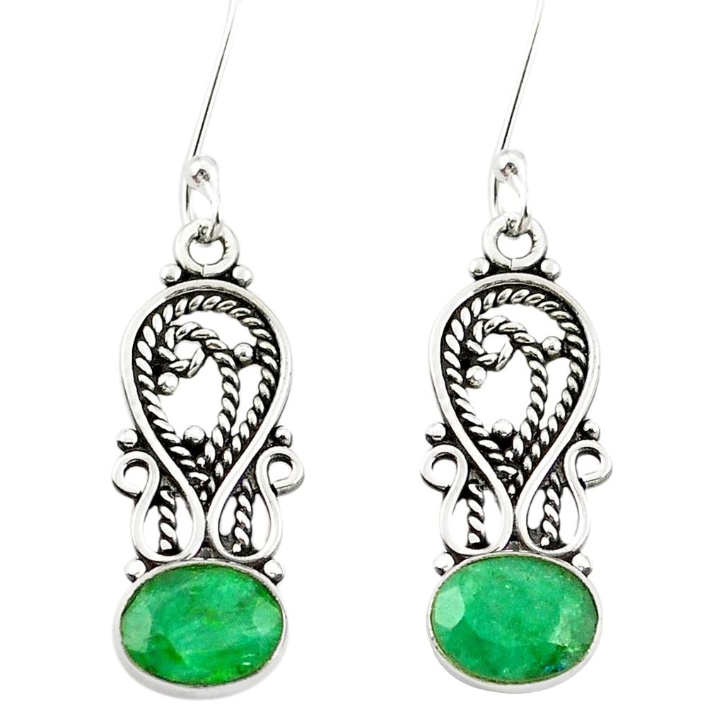 925 sterling silver natural green chalcedony dangle earrings jewelry m42540