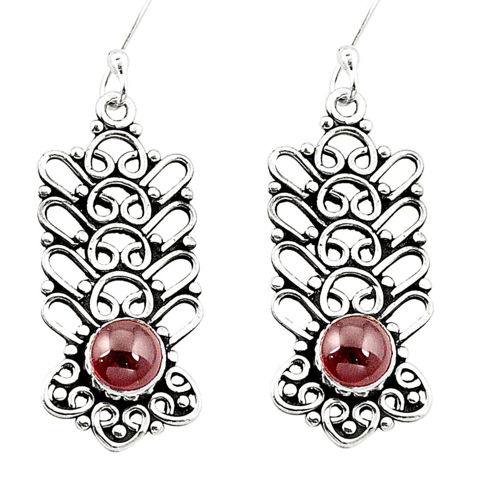 925 sterling silver natural red garnet dangle earrings jewelry m42794
