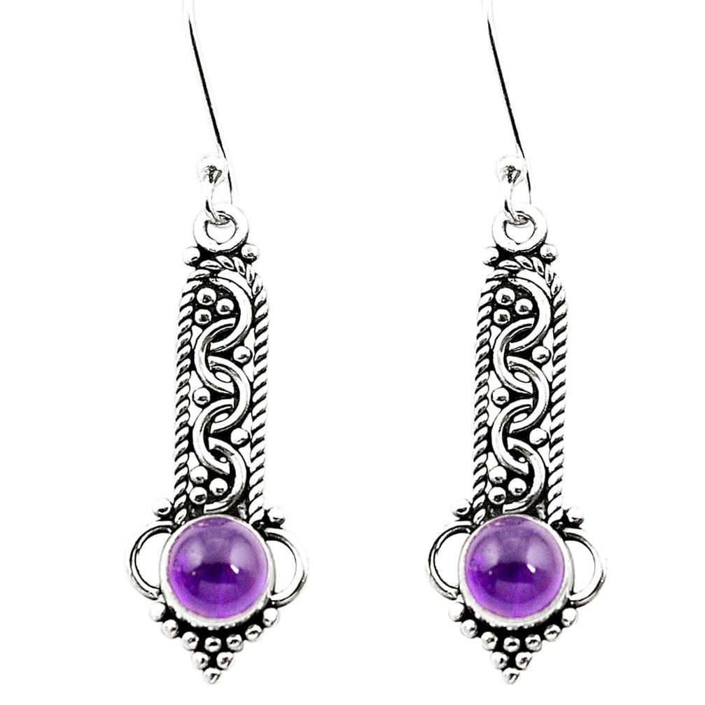 925 sterling silver natural purple amethyst dangle earrings jewelry m42824