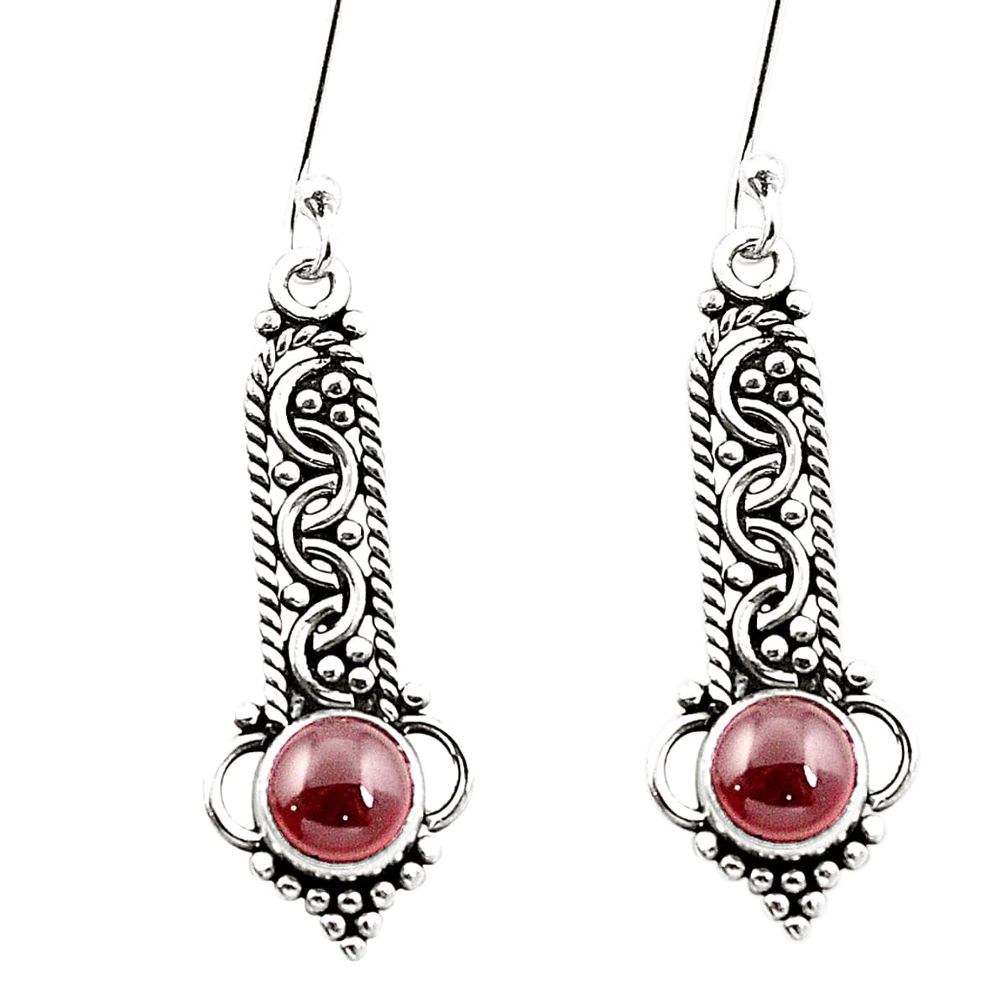 925 sterling silver natural red garnet dangle earrings jewelry m42831