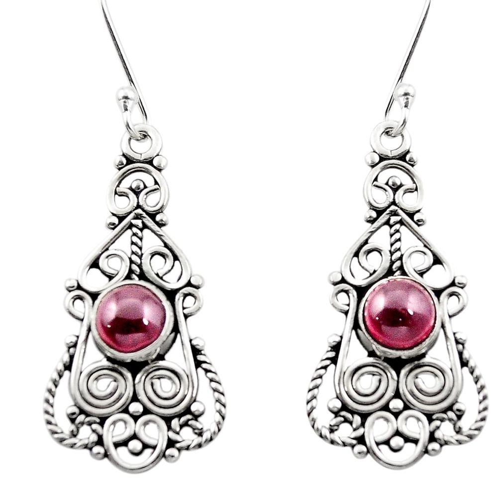 925 sterling silver natural red garnet dangle earrings jewelry m42896