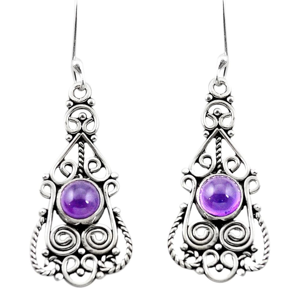 925 sterling silver natural purple amethyst dangle earrings jewelry m42900