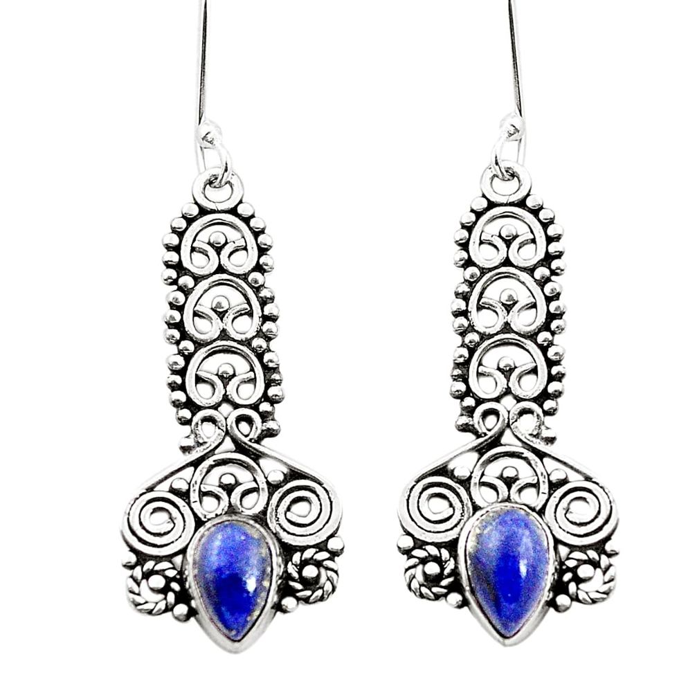 925 sterling silver natural blue lapis lazuli dangle earrings jewelry m42904