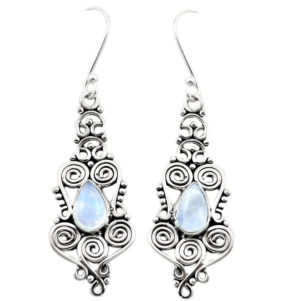 925 sterling silver natural rainbow moonstone dangle earrings jewelry m42939