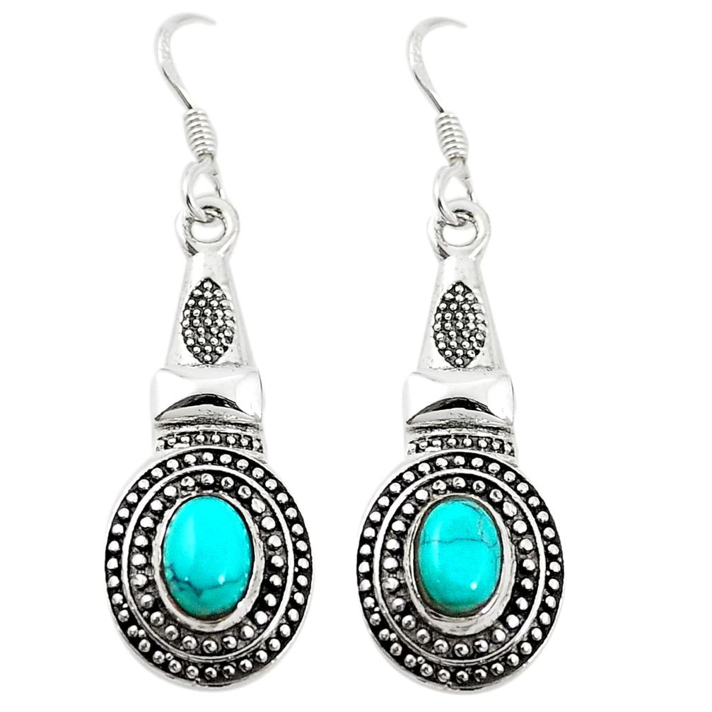 925 sterling silver fine blue turquoise dangle earrings jewelry m46060