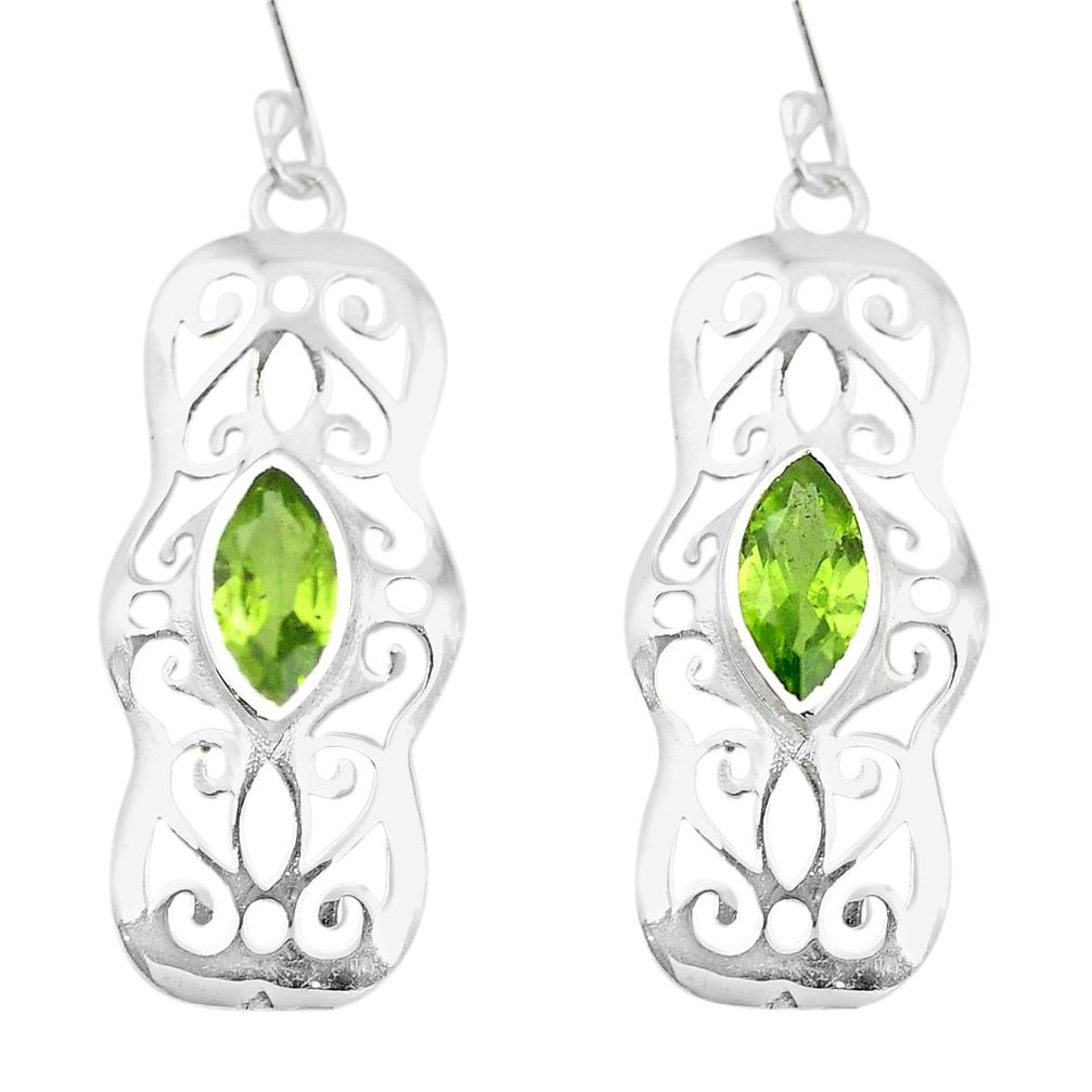 925 sterling silver natural green peridot dangle earrings jewelry m48532