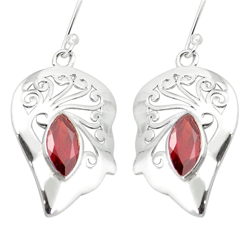 925 sterling silver natural red garnet dangle earrings jewelry m48564