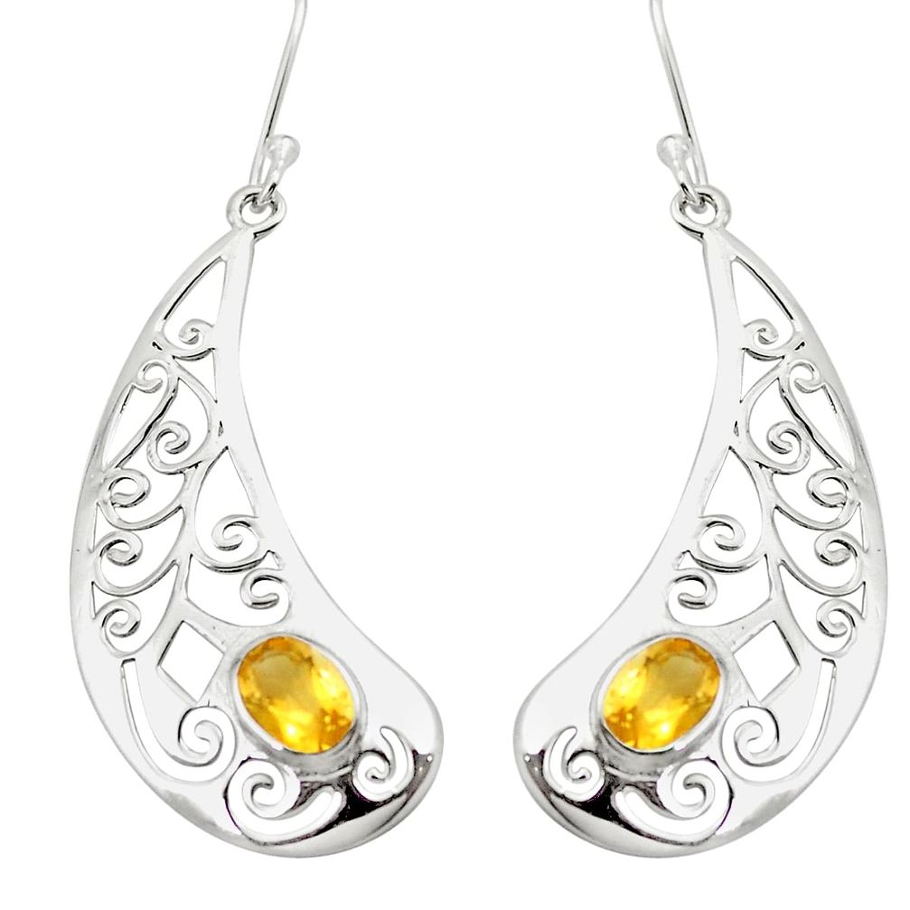 925 sterling silver natural yellow citrine dangle earrings jewelry m48570