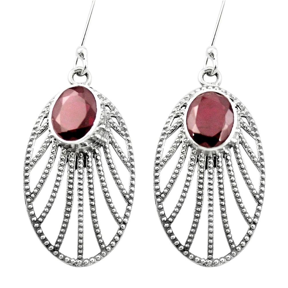 925 sterling silver natural red garnet dangle earrings jewelry m48675