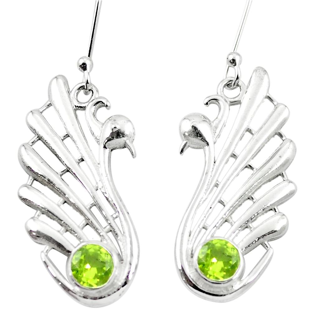 925 sterling silver natural green peridot dangle earrings jewelry m48684