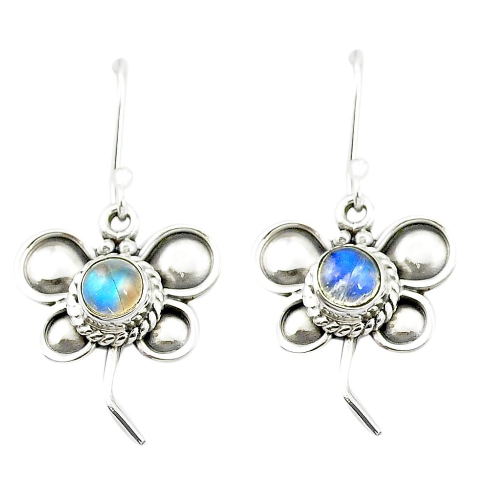 Natural blue labradorite 925 sterling silver butterfly earrings m48820