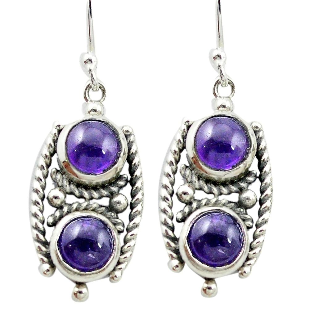 925 sterling silver natural purple amethyst dangle earrings jewelry m51485