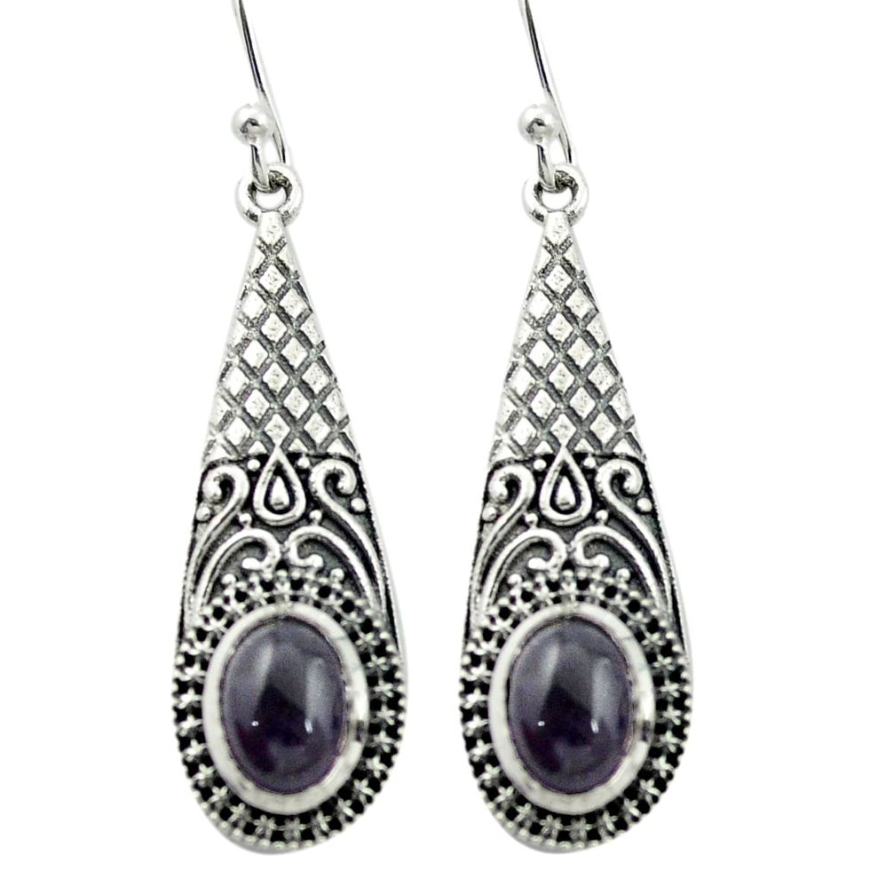 Natural purple amethyst 925 sterling silver dangle earrings m51551