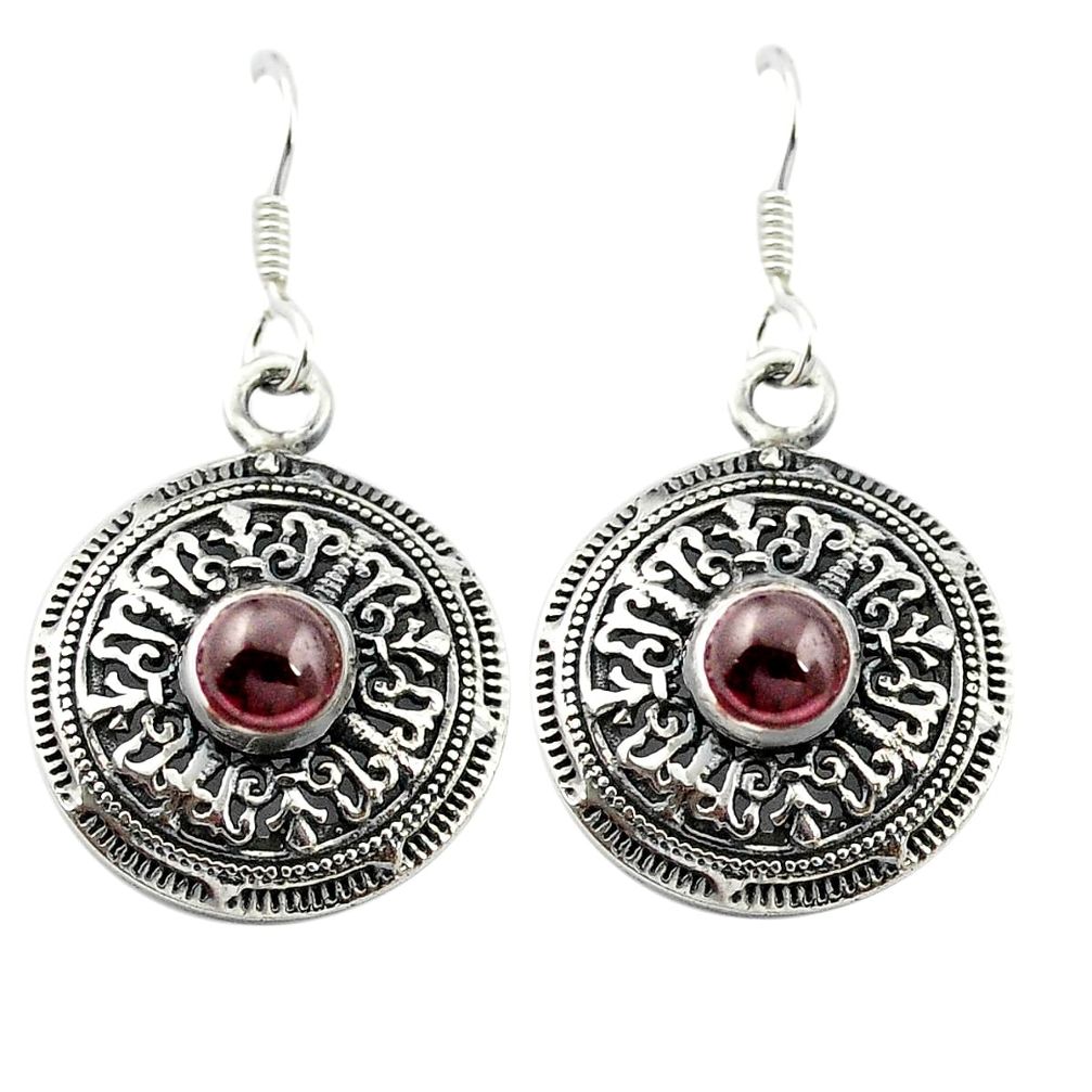 925 sterling silver natural red garnet dangle earrings jewelry m51554