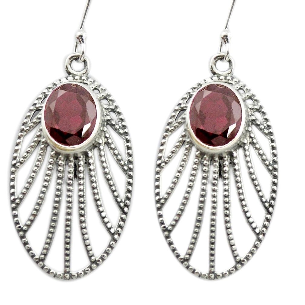 925 sterling silver natural red garnet dangle earrings jewelry m51913