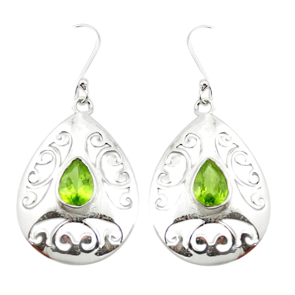 925 sterling silver natural green peridot dangle earrings jewelry m51945