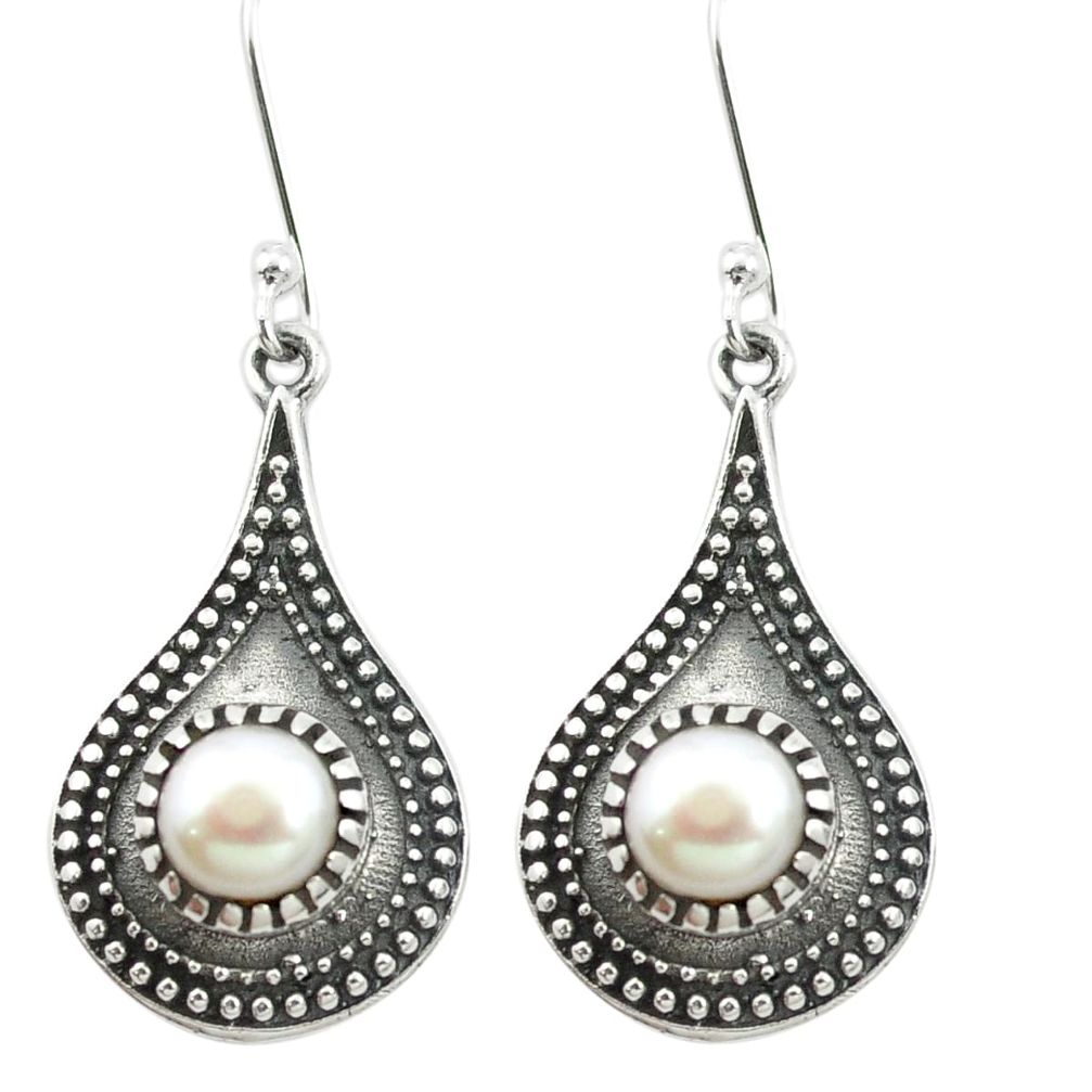 925 sterling silver natural white pearl dangle earrings jewelry m51977