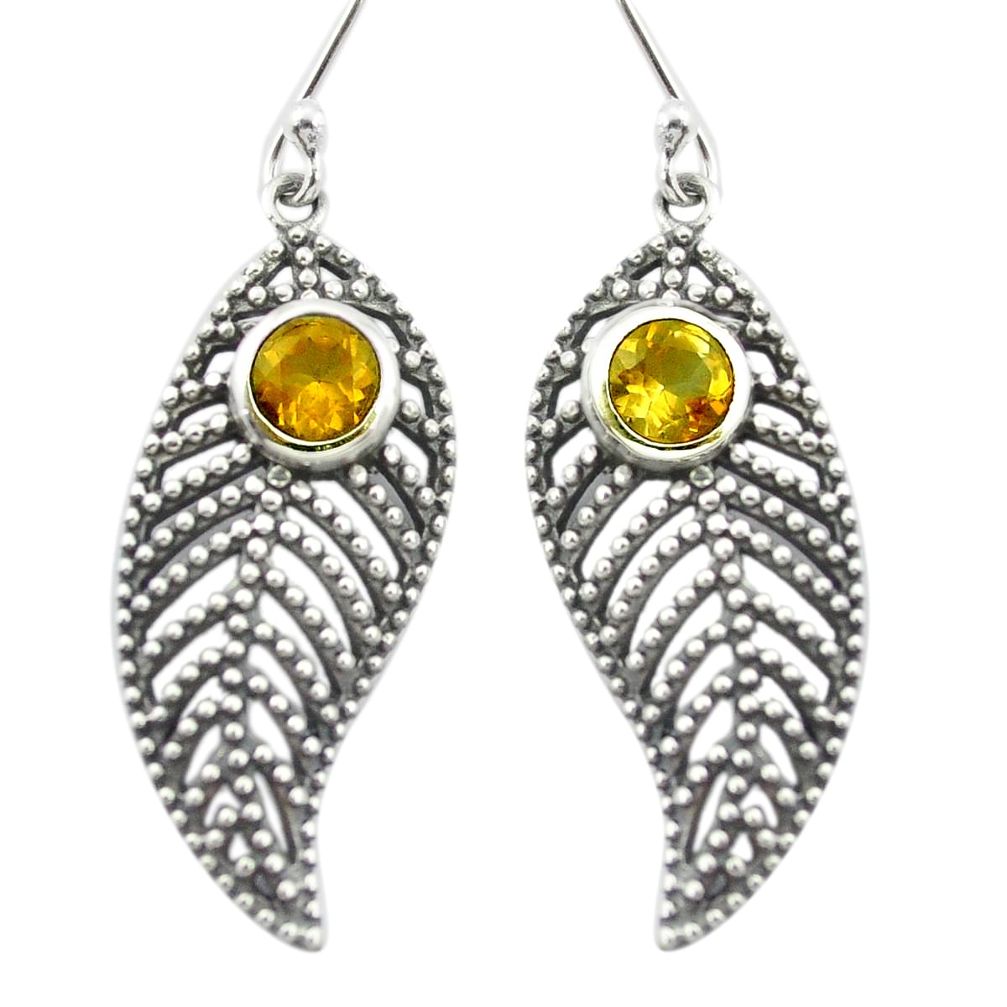 925 sterling silver natural yellow citrine dangle earrings jewelry m52013