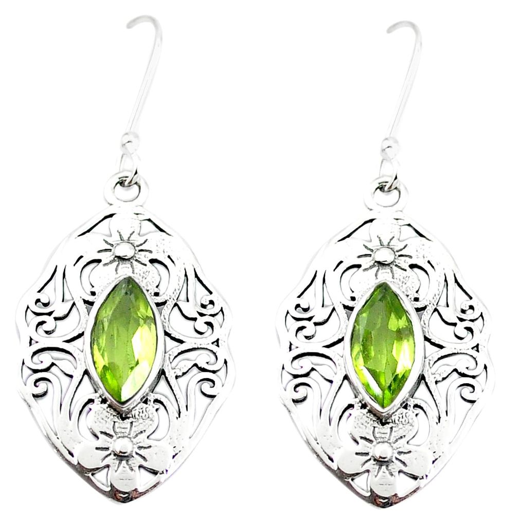 925 sterling silver natural green peridot dangle earrings jewelry m52029