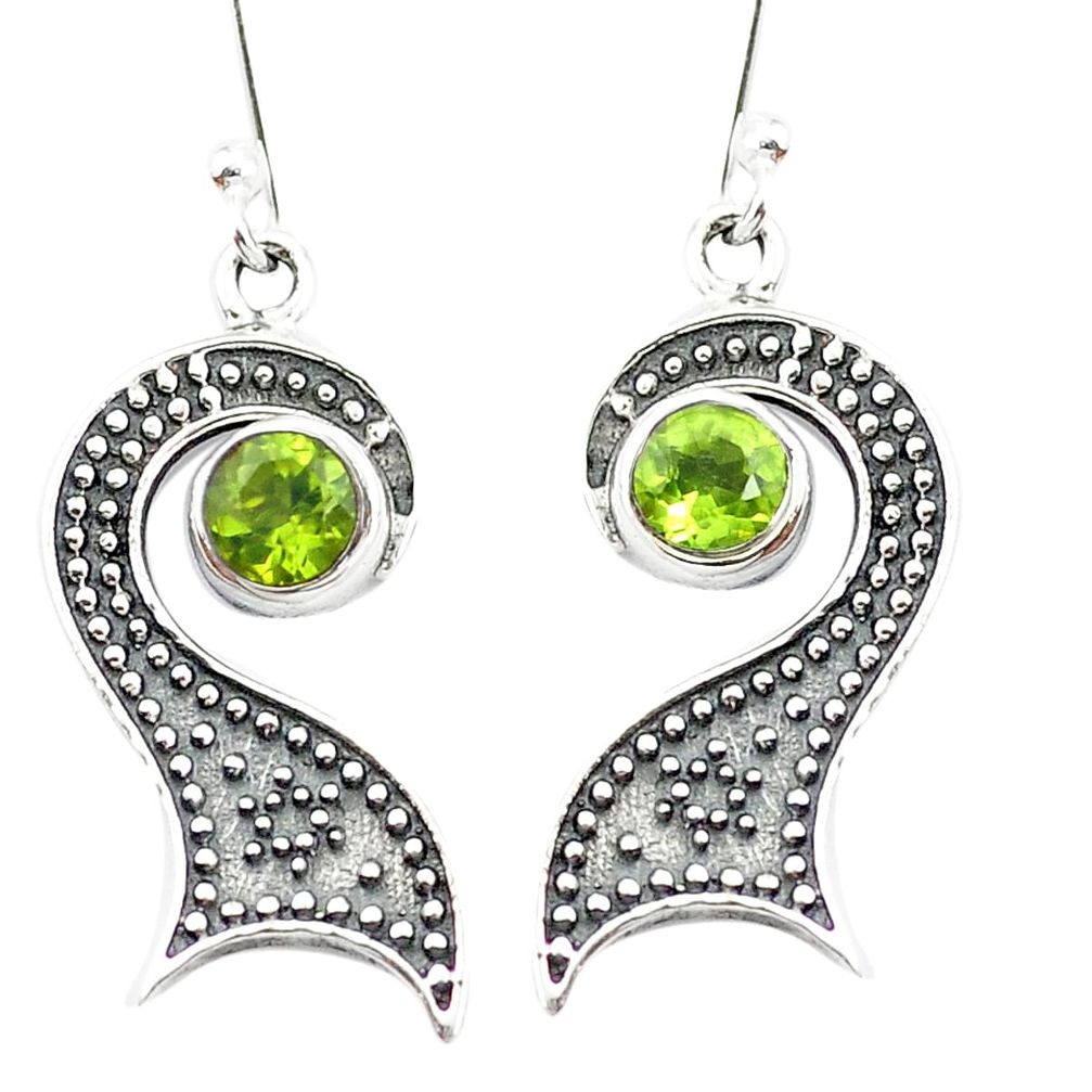 925 sterling silver natural green peridot dangle earrings jewelry m52036