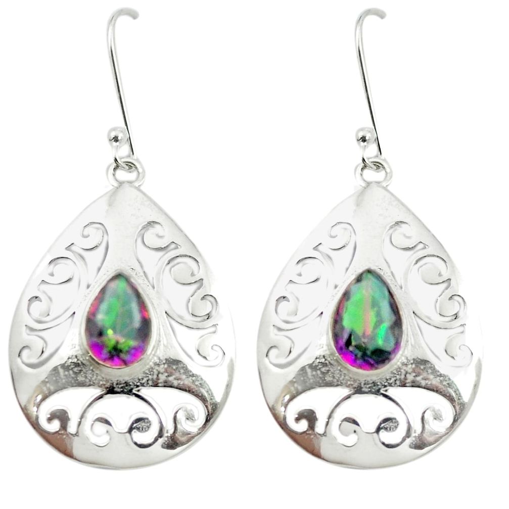 925 sterling silver multi color rainbow topaz dangle earrings jewelry m54310
