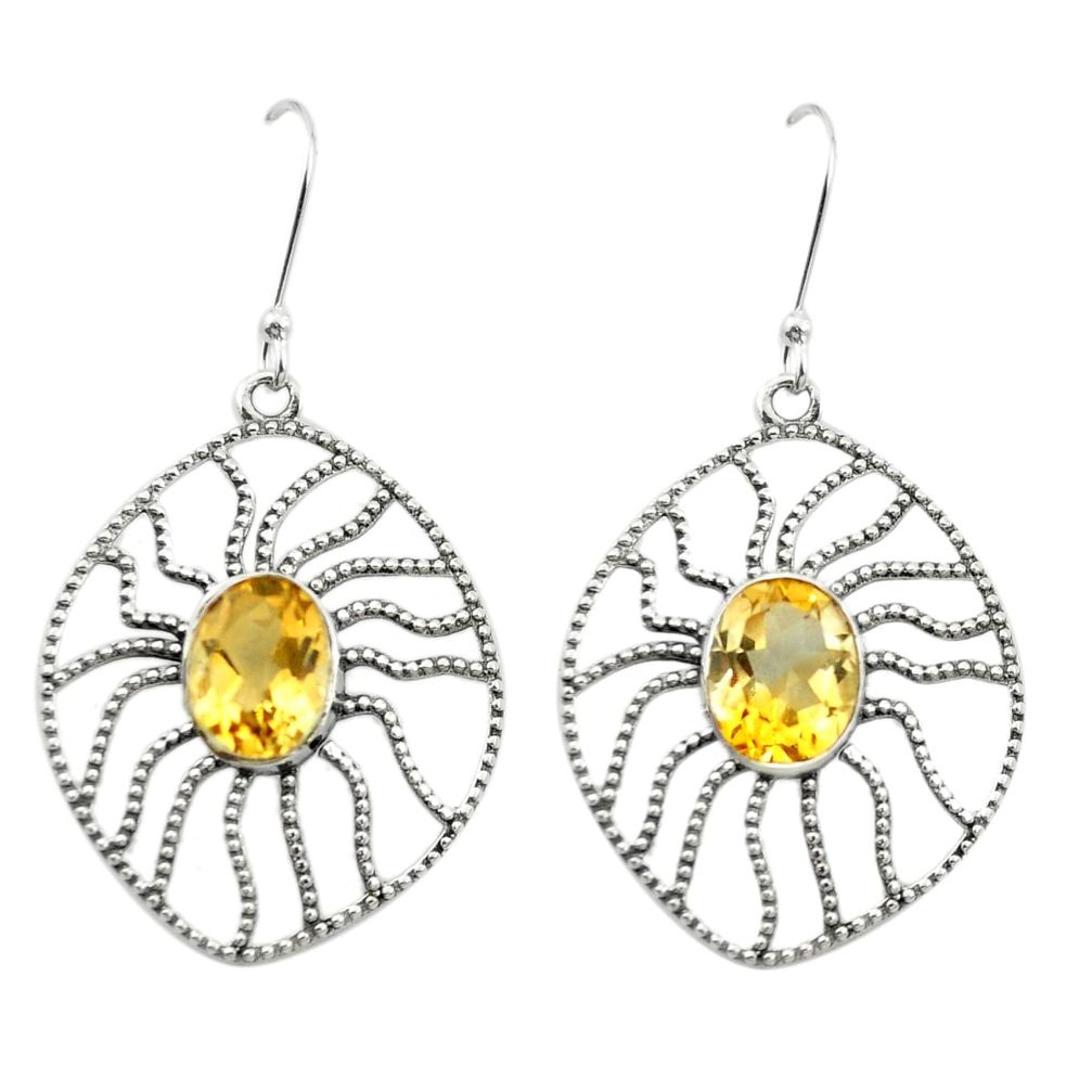 925 sterling silver natural yellow citrine dangle earrings jewelry m54330