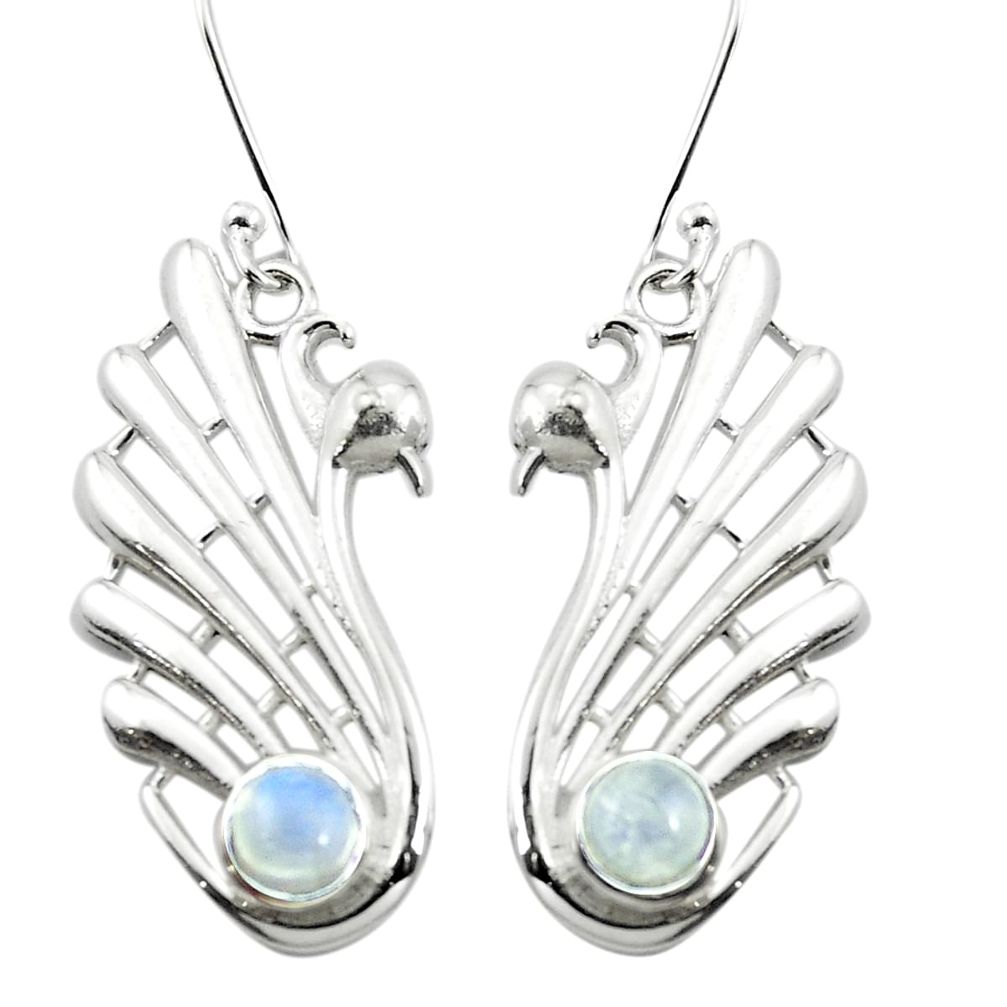 Natural blue labradorite 925 sterling silver dangle earrings m54373
