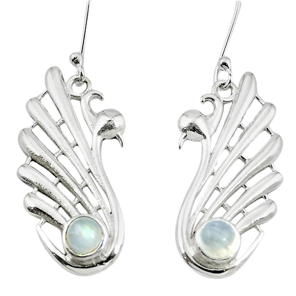Natural blue labradorite 925 sterling silver dangle earrings m54377