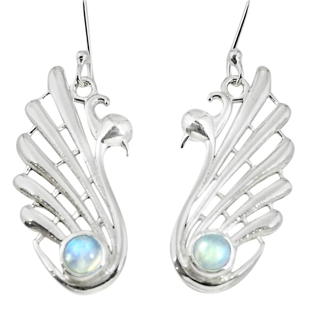 Natural blue labradorite 925 sterling silver dangle earrings m54379