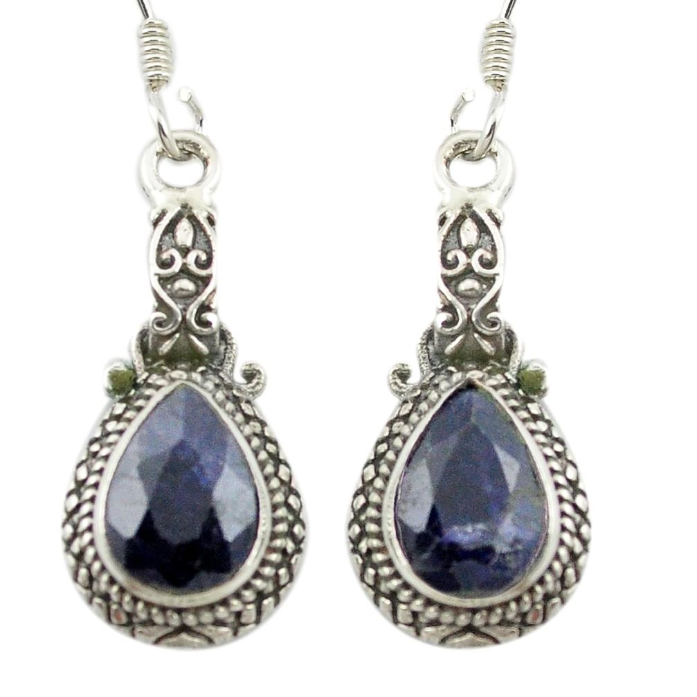 925 sterling silver natural blue sapphire dangle earrings jewelry m54718