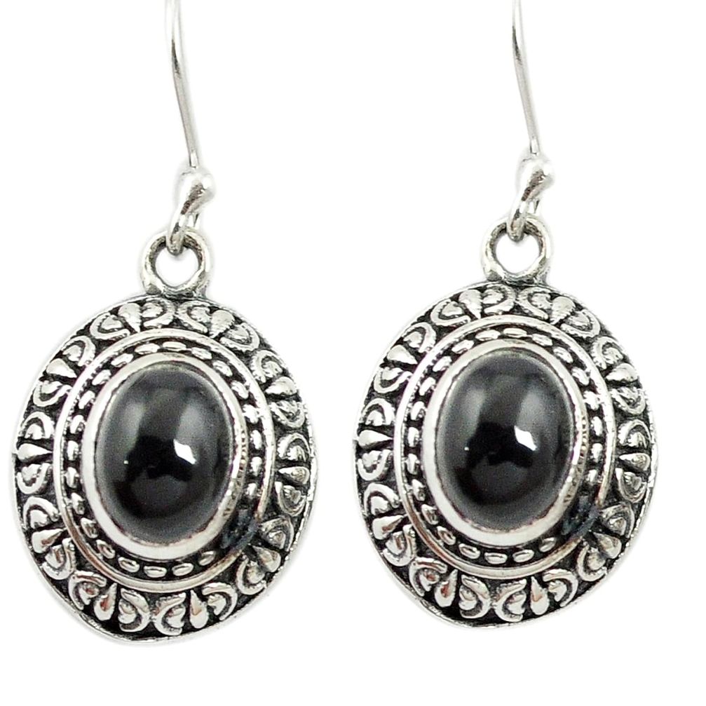 Natural black onyx 925 sterling silver dangle earrings jewelry m54739
