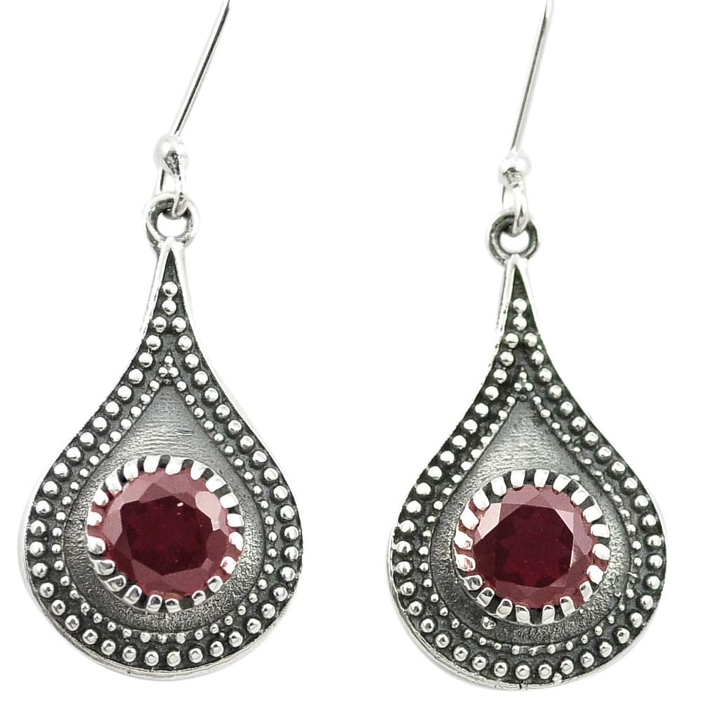 925 sterling silver natural red garnet dangle earrings jewelry m54998