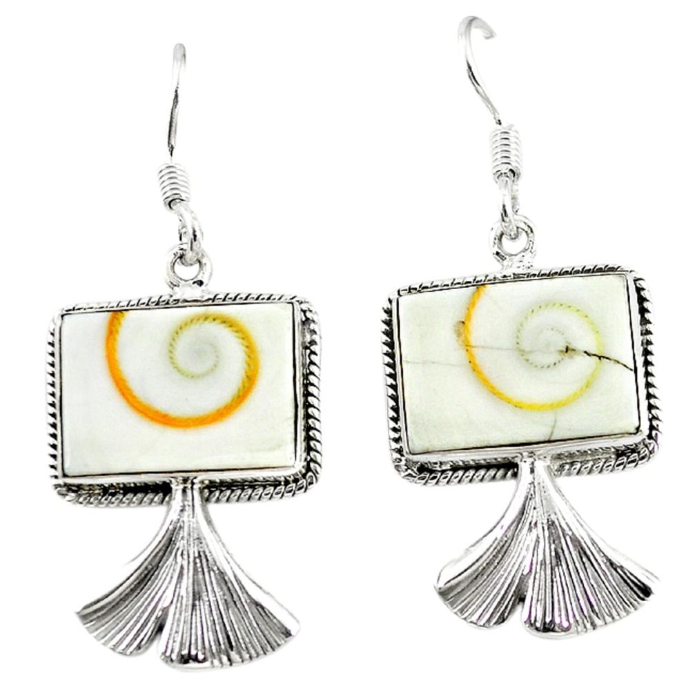 Natural white shiva eye 925 sterling silver dangle earrings jewelry m5697